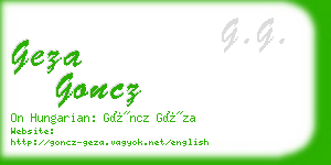 geza goncz business card